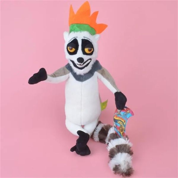 Animais Madagascar King Julien XIII Plush Toy, Lemur Baby Gift, Childre