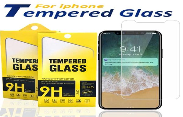 Protetor de tela para iphone 14 13 12 11 pro xs max x xr 7 8 vidro temperado a3 a05 prime com papel box4218645