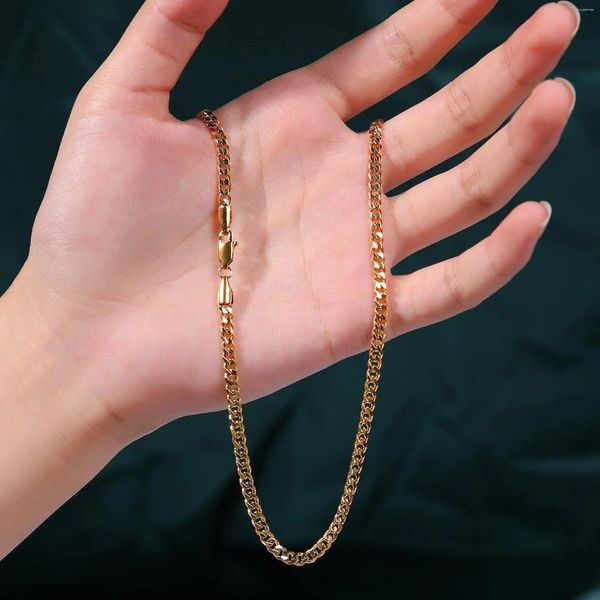 Цепочки Vonmoos из нержавеющей стали, ожерелье, 14-каратное позолоченное ювелирное изделие для женщин, цепочка на шею, мужская пара, модное эстетичное украшение