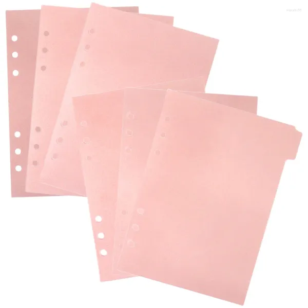 1 quaderno con pagine separate, raccoglitore ad anelli, carta A5, divisori rosa chiaro, adesivi rimovibili, deflettore