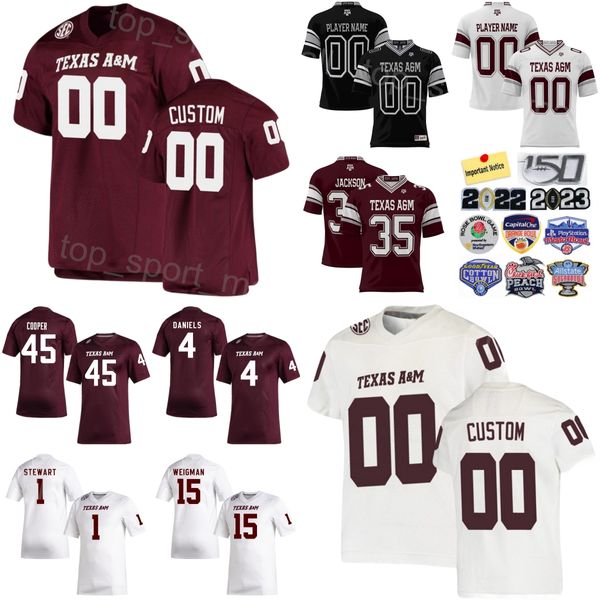 Uomini College Texas AM Aggies Football 15 Conner Weigman Jersey University 4 Amari Daniels 1 Evan Stewart 3 Noah Thomas 8 LeVeon Moss 45 Edgerrin Cooper ProSphere