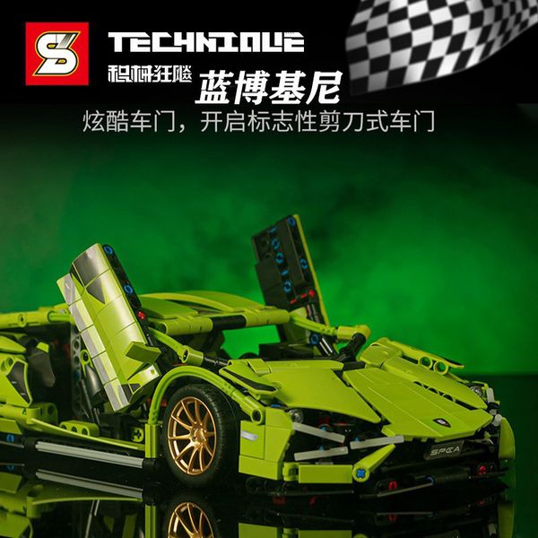 Soldado Moc 1/8 Escala Skyline GT R R34 Supercar Racing Car Veículo Esporte Modelo Buiding Block Tijolos Brinquedos para Crianças Presentes de Aniversário Menino 230710