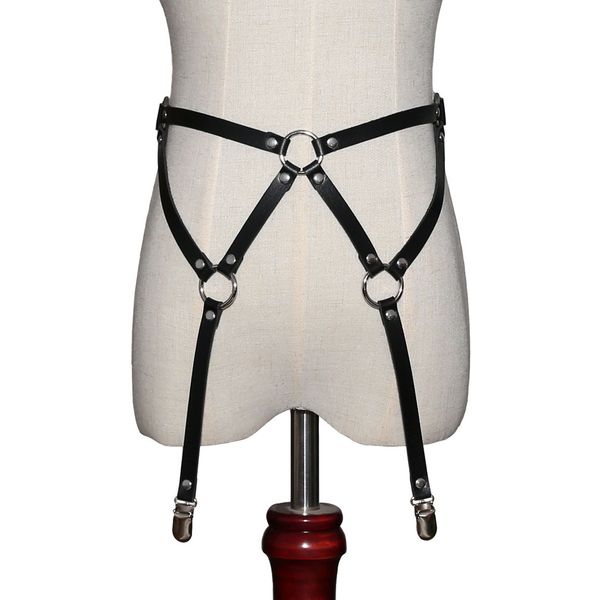 Bühne Tragen Tanz Zubehör Frauen Punk Gothic Handgemachte Leder Harness Bein Strumpfband Gürtel Taille Körper Hosenträger Harness Bein Strumpfbänder