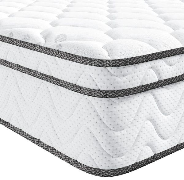 Set di biancheria da letto Materasso ibrido Vesganti-King Size in una scatola Memory Foam in gel e bobine tascabili Innering 12 