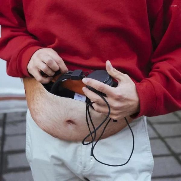 Sacos de cintura Cerveja Gorda Barriga Bum Bolsa Saco Engraçado Pai Bod Dinheiro Cinto Homens Viagem Cor de Carne Criativo Fanny Pack 2024