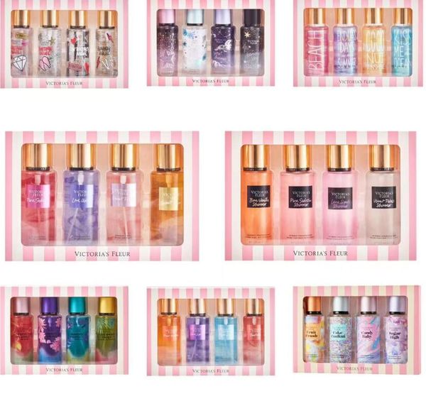 Perfume feminino spray corporal fragrância duradoura 4 unidades/conjunto 125ML