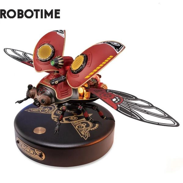 Giochi Blocchi Robotime Rokr Scout Beetle MI02 ABS Metallo Stile Punk Puzzle 3D Regalo per Ragazzi Adulti Facile Assemblaggio Design Meccanico Giocattolo Fai da Te