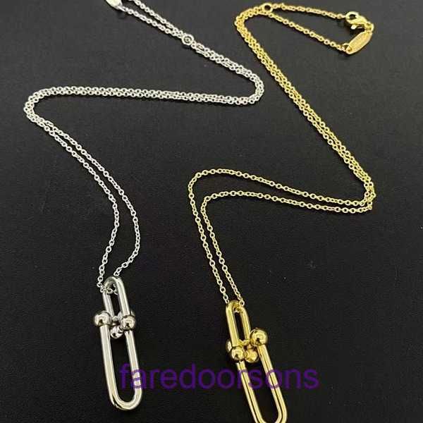 Collana con ciondolo Tifannissm La migliore vendita Regalo di compleanno di Natale Gioielli coreani a basso prezzo con materiale in rame oro 18 carati inciso Classe famiglia T Avere scatola originale