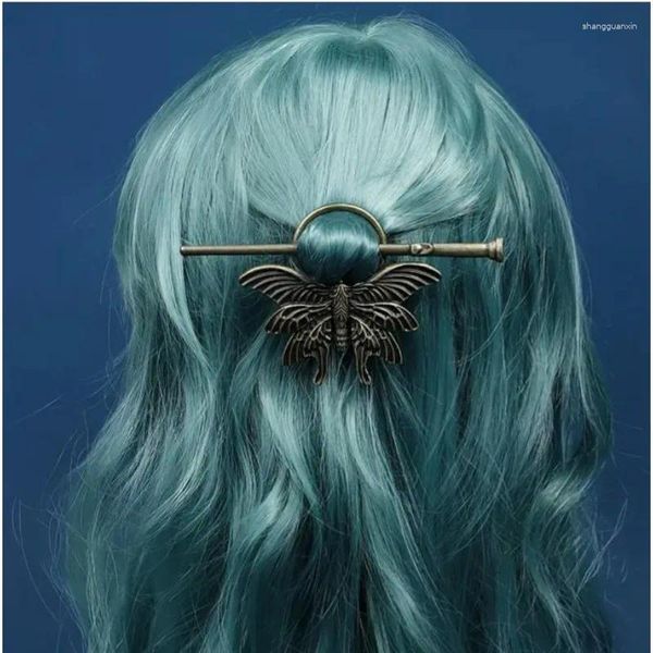 Haarspangen Gothic Retro Kreative Haarnadel Motte Insekt Metall Boho Persönlichkeit Einzigartiger Stock Für Frauen Mädchen Zubehör