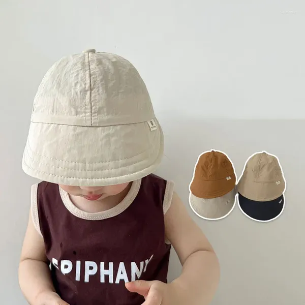 Berretti 2024 Cappello Del Bambino di Estate Quick Dry Protezione Solare Cappelli Della Benna di Colore Solido Per Bambini Cap Pescatore Berretti Del Bambino Dei Capretti Della Ragazza del Ragazzo visiera