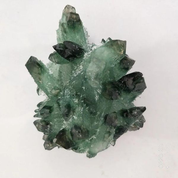 Crafts 100g Natural Green Green Quartz Cristallo Cristallo Clustro Phantom Esemple Quartz Graden Inclusione Guarigione Drusy Point Stones Minerali