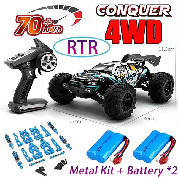 RC Araba Off Road 4x4 Yüksek Hızlı 75kmh Uzaktan Kumanda LED Far Fırçasız 4WD 116 Monster Kamyon Oyuncakları Erkek Hediye 240103