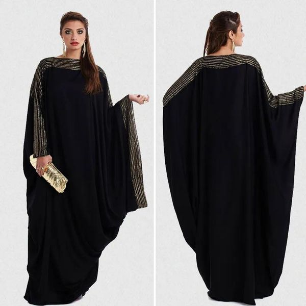 Roupas plus size S ~ 6XL qualidade novo árabe elegante solto abaya kaftan moda islâmica vestido muçulmano design de roupas femininas preto dubai abaya