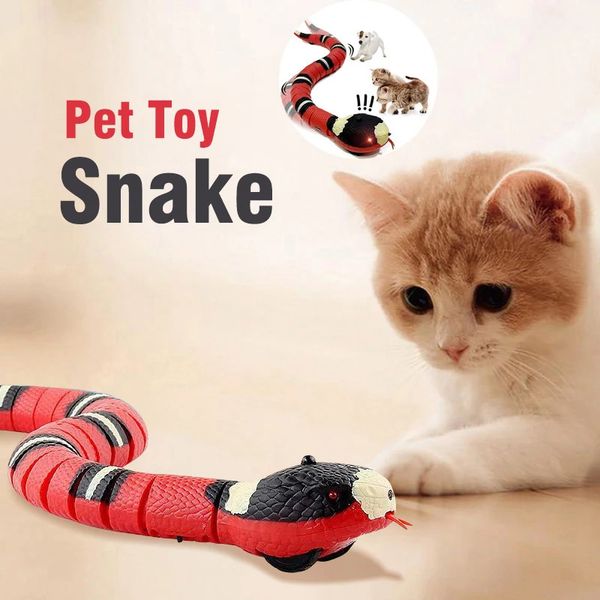 Smart Sensing Snake Интерактивные игрушки для кошек Автоматические игрушки для кошек USB-зарядка Аксессуары для котят Игрушки для домашних собак Game Play Toy 240103