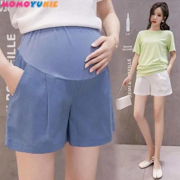 Röcke Sommer Baumwolle Mutterschaft Bauch kurze Hosen schwangere Frauen Shorts Schwangerschaft kurze Hosen verstellbare Bauch Kleidung koreanischen Stil