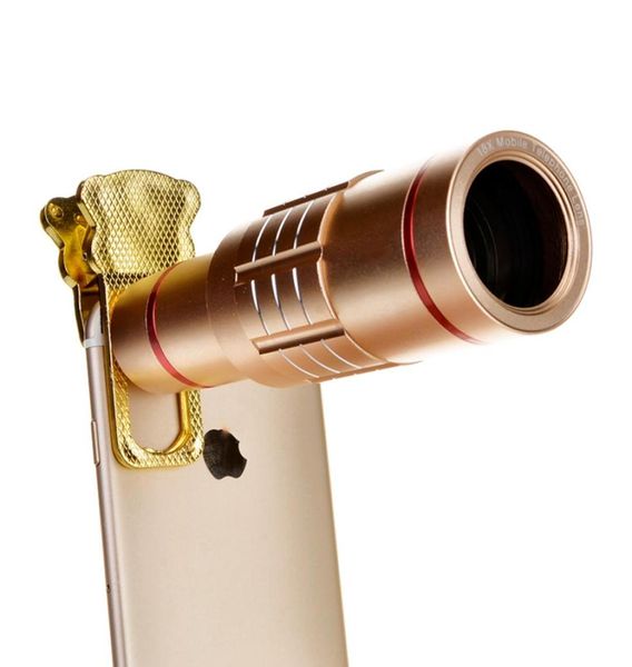 D00732 18X algemene mobiele metalen telescoop lange focus lens voor iPhone Samsung HTC Smart Phone Universal9075393