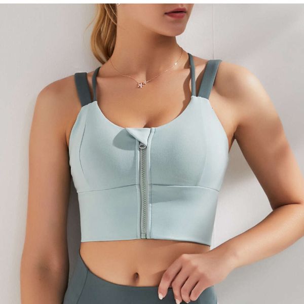 Canotta da donna nuova, fitness, sport, delicata sulla pelle, lululemenly donna alo yoga lululy lemon bellissimo reggiseno con cerniera sul retro, biancheria intima,