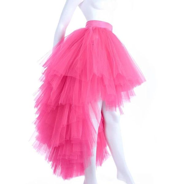 Maglietta foto vera gonne di tulle lunghe maxi jupe femme multi strati gonne tulle