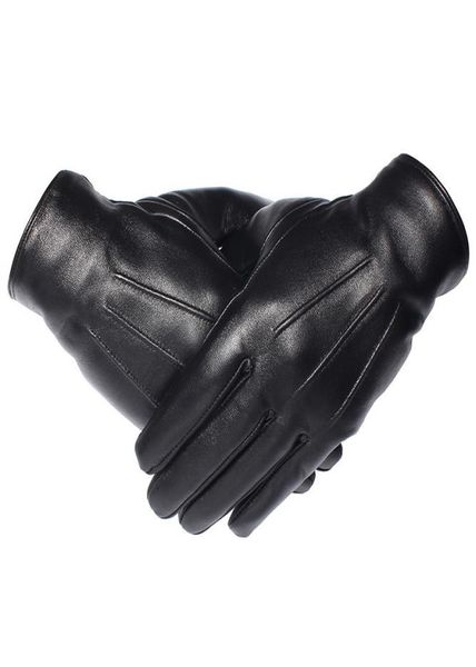 Gours Winter Handschuhe Männer Echte Leder Handschuhe Touchscreen Echtes Schaffell Schwarz Warme Fahren Handschuhe Fäustlinge Neue Ankunft Gsm050 T12886450