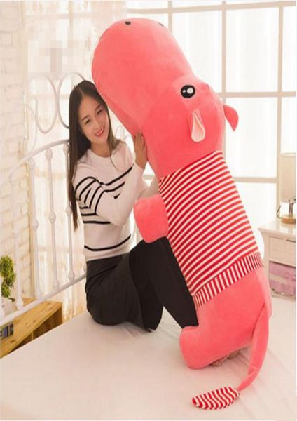 Dorimytrader Enorme Animale Morbido Sdraiato Ippopotamo Peluche Grande Cartone Animato Ippopotami Bambola Animali Cuscino Regalo per Ragazze e Ragazzi 180 cm 71 pollici DY8448997