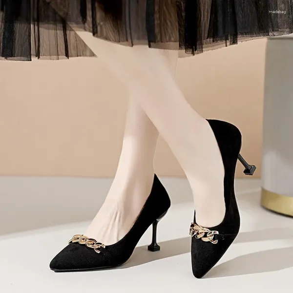 Модельные туфли, модные элегантные женские туфли на высоком каблуке, 2024 г., с открытым носком и острым носком, универсальные, на одной мягкой подошве, не утомляющие работу