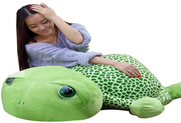 Dorimytrader Grande Adorável Animal Tartaruga Brinquedo de Pelúcia Gigante Tartaruga Verde Boneca de Pelúcia Travesseiro Presente de Natal para Bebê 47 polegadas 120 cm DY613361714683