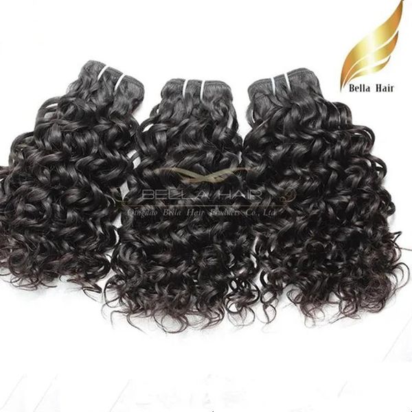 Tramas de cabelo humano bonne qualitecheveux bresilien vierge extensões couleur natrel 4 pçs/lote onda de água ondulada livraison gratuit