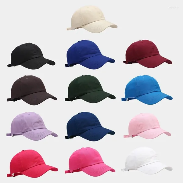 Gorras de bola 2024 Moda Damas Color sólido Tablero ligero Material de algodón Ajustable Casual Playa Estilo simple Gorra de béisbol