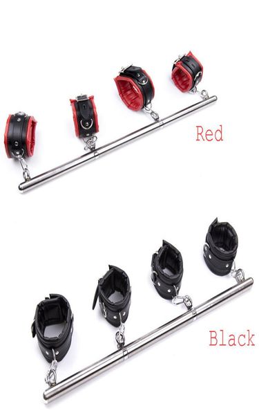 Divaricatore in metallo Barra regolabile Mani da polso Polsini alla caviglia Bondage RestraintDoggy Role Play Manette Cavigliere BDSM Adulti To9472162