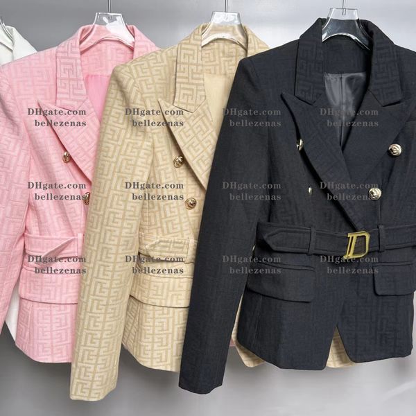 B075 Blazer firmati da donna Abbigliamento Tide Marchio di alta qualità Moda retrò Presbite Serie labirinto Giacca Leone doppiopetto Slim Plus Size