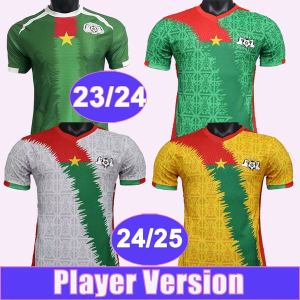 24 25 Maglie da calcio per giocatori della squadra nazionale del Burkina Faso TRAORE AZIZ KI TAPSOBA Maglie da calcio Home e bianche gialle verdi Manica corta