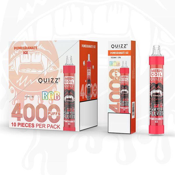 Orijinal Quizz QD30 artı Tek Kullanımlık Çubuk Aygıt Buharlaştırıcı Kalem 4000 Puffs Şarj Edilebilir Cihaz 650mAh Modlar 12ml Önce Çubuklar RGB Işık Ambalaj Kutusu