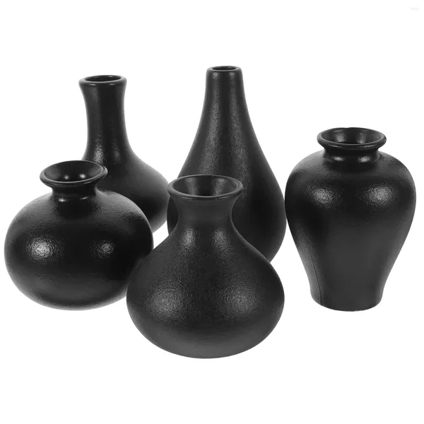 Vasen 5 PCs Mini Blume Vase künstliche Hydrokulturhandwerk Keramik Container Bücherregal Dekoration