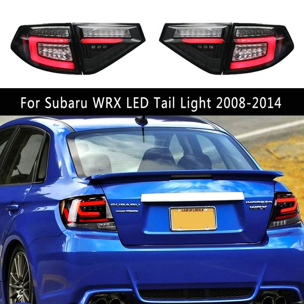 Conjunto de luz traseira para subaru wrx impreza, luz led para estacionamento reverso, acessórios para carro 08-14