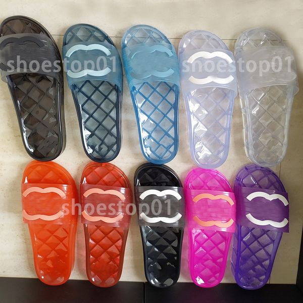 Sıkıcı lüks tasarımcı kristal şeffaf terlik kadınlar sandal moda yüksek değer markaları sandalet açık düz flipfloplar retro slayt erkekleri