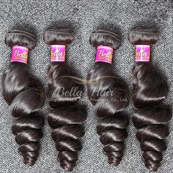 Tramas mais vendidas 9a cor preta natural extensão de cabelo 4 pçs / lote 1024 polegadas ondulado cabelo humano brasileiro onda solta frete grátis