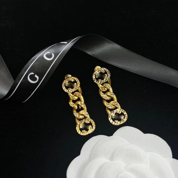 argento 18k oro G lettere orecchini di design a perno per le donne retrò vintage di lusso catena a maglia cubana cinese arcterxy orecchino orecchini orecchini anelli di fascino gioielli regalo