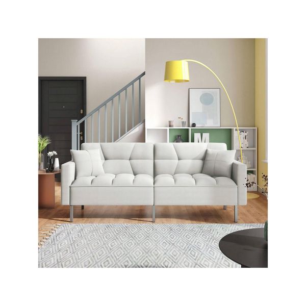 Mobili per soggiorno Nestfair Divano letto pieghevole futon pieghevole imbottito in lino moderno Consegna a domicilio Giardino domestico Dh6Vl