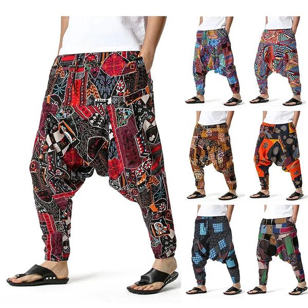 Pantaloni 2022 Summer Men Yoga Style Style Harem Pantaloni uomini Streetwear Hiphop Wide Leghiers Casual Vintage maschio Aladdin Pants