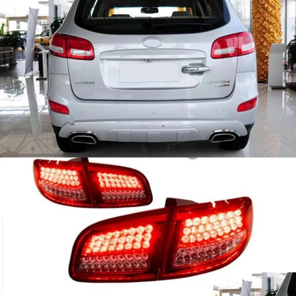 Luzes traseiras do carro Luzes traseiras para Hyundai Santa Fe 20062012 LED Running Turn Signal Freio Carro Modificado Lâmpada Traseira Drop Delivery Auto Dh6Td