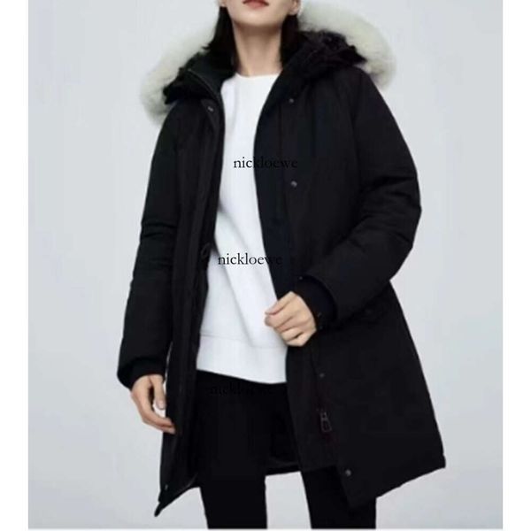 Mantel Designer Damen Daunenjacke Winter lange Jacken kanadische Damen Daunenjacke Modemarke weiße Entendaunen große Tasche warmes Oberteil winddichte Damenbekleidung Z6