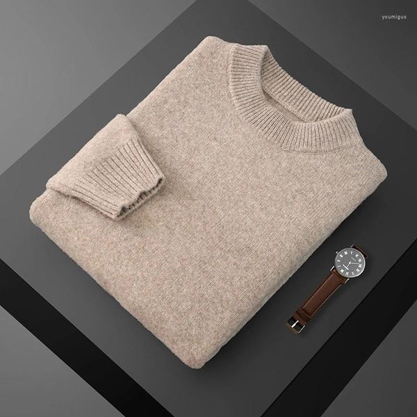 Maglioni da uomo 23 Maglione di lana autunno e inverno Pullover girocollo Moda Camicia casual lavorata a maglia a maniche lunghe in pura lana