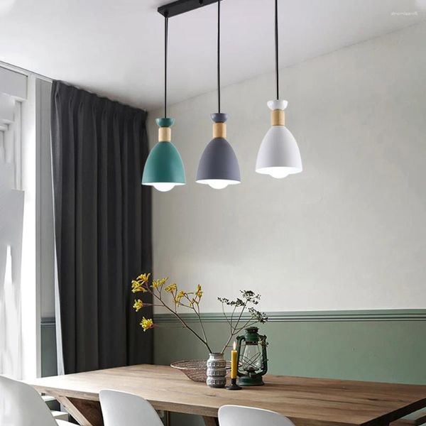 Lampade a sospensione Luci nordiche Ristorante Apparecchi decorativi Appeso a soffitto per sala da pranzo Lampada da camera da letto E27