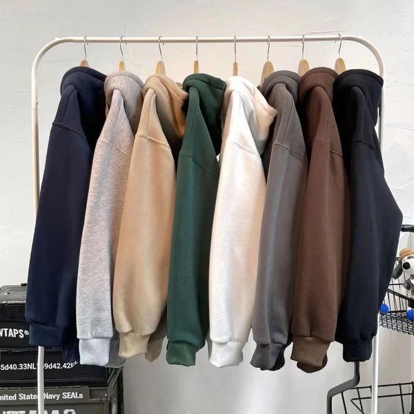 Felpe con cappuccio da uomo Amanti degli uomini e delle donne Autunno Inverno Sottile sciolto Plus Cashmere Felpa calda con cappuccio in puro cotone Moda casual fredda