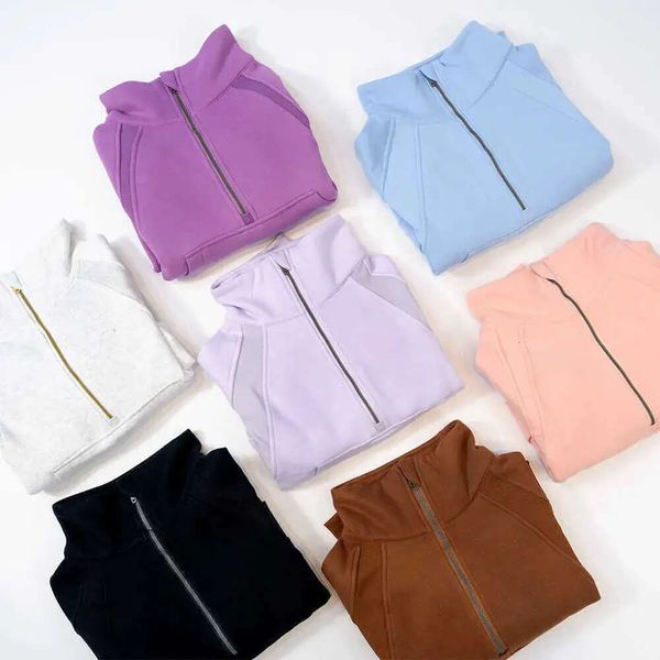 Oversized zip up hoodie para mulheres designer com capuz Europa e Estados Unidos moletom com capuz feminino outono e inverno esportes grossos pescoço alto círculo de cabelo solto jogging curto z6