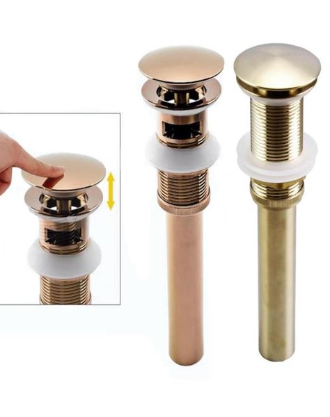 Outros suprimentos de banheiro de banho Bacia de banheiro acima da válvula de drenagem Pia Stopper Fixação Conjunto de latão Preto Chrome Washbasin Bounce Filter4921790