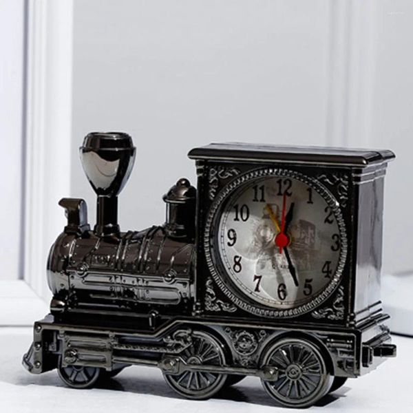 Relógios de parede engraçado motor ferroviário criativo alarme antigo ornamentos de mesa estudante