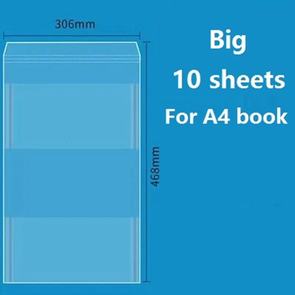Kitap Ceketler 10 Sheets A4 Şeffaf Açık Okul Kitap Kapağı Öğrenciler Dereceli Koruma Film Ofisi Ev Kids Anti Slip 240102