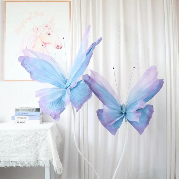 Dekoratif Çiçekler 3D Kağıt Kelebek Düğün Dekorasyonu Yapay Çiçek Pencere Gösterisi Ekran Sevgililer Günü Hediye Ev Odası Dekor
