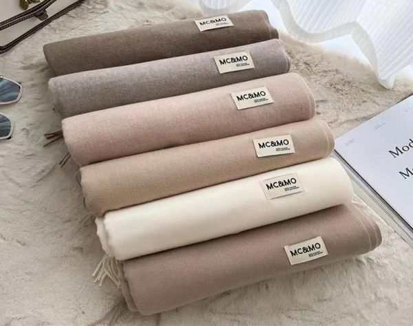 Sciarpe di cashmere da donna alla moda Sciarpe morbide al tatto Involucri caldi con etichette Scialli lunghi autunno inverno Allungamento Involucri semplici 200 cm Fashi8191661